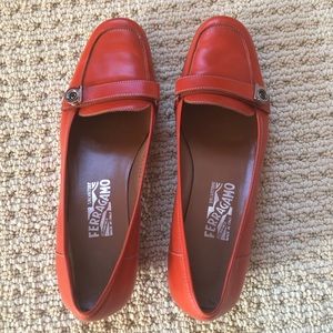 Orange Ferragamo Flats